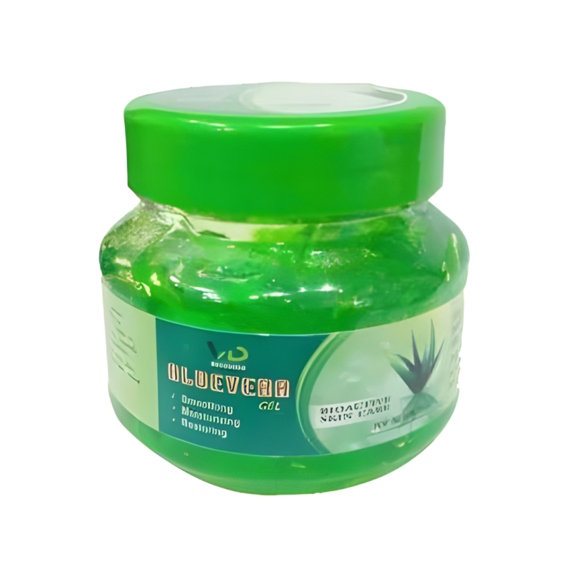 A crystal-clear container firmly loaded with aloe vera gel has antibacterial characteristics, making it a great skin cleanser.