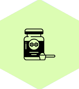 a pale green backdrop with a dark-outlined container containing herbal supplements from Ayurveda