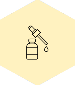 a sketch of a container containing skin care goods with a black outline on a yellow backdrop